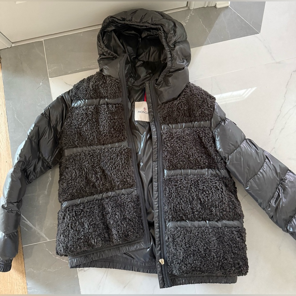 Moncler Kids Teddy Hooded Down Jacket size 14